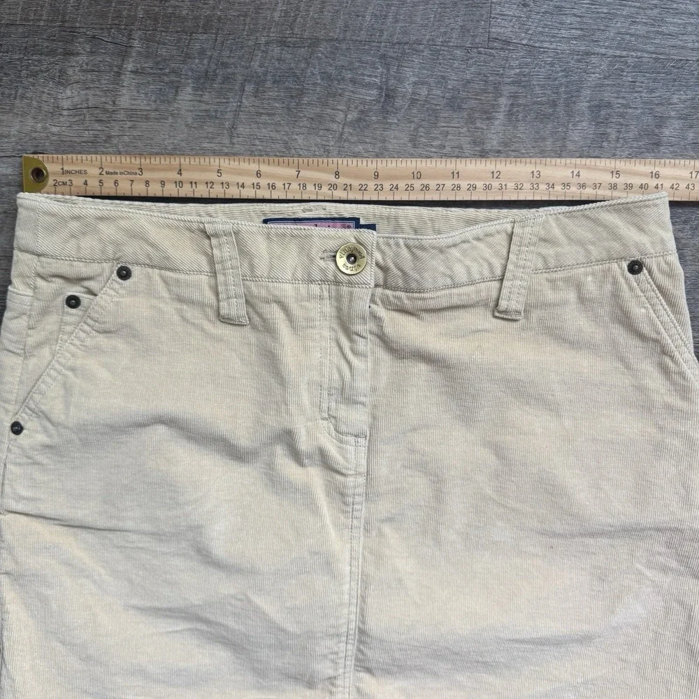 Vineyard Vines Corduroy Skirt Pockets Beige Womens Sz  8 Cotton‎ Spandex Stretch